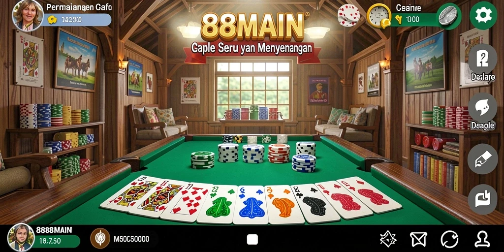 Tampilan gameplay Gaple yang mengasyikkan dan interaktif.