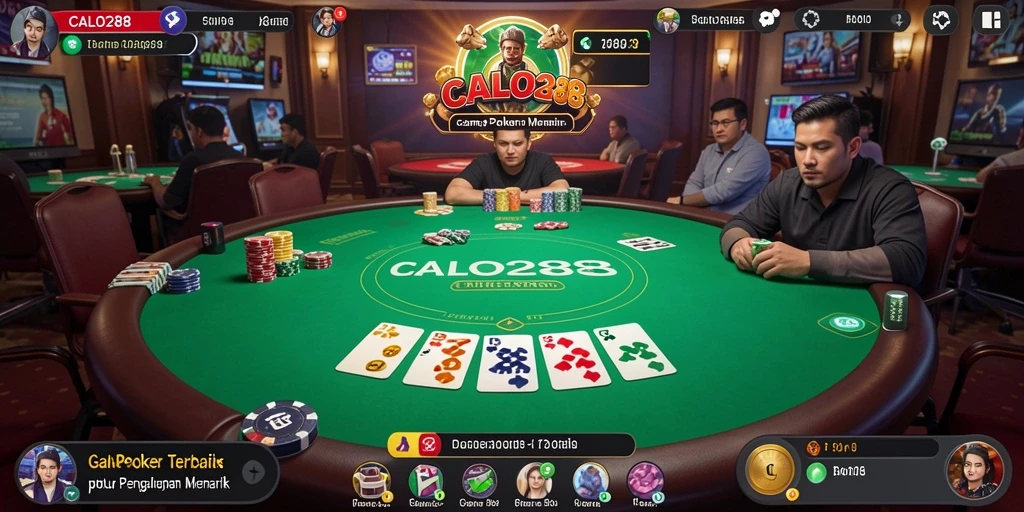 Tampilan gameplay Poker yang mendebarkan di CALO288.