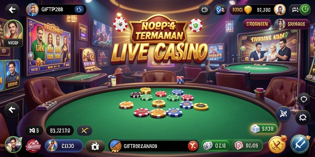 Tampilan antarmuka dan gameplay Live Casino di GIFTRP288.