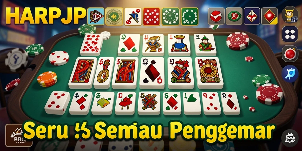 Tampilan gameplay seru di HARAPJP dengan berbagai mode Domino.