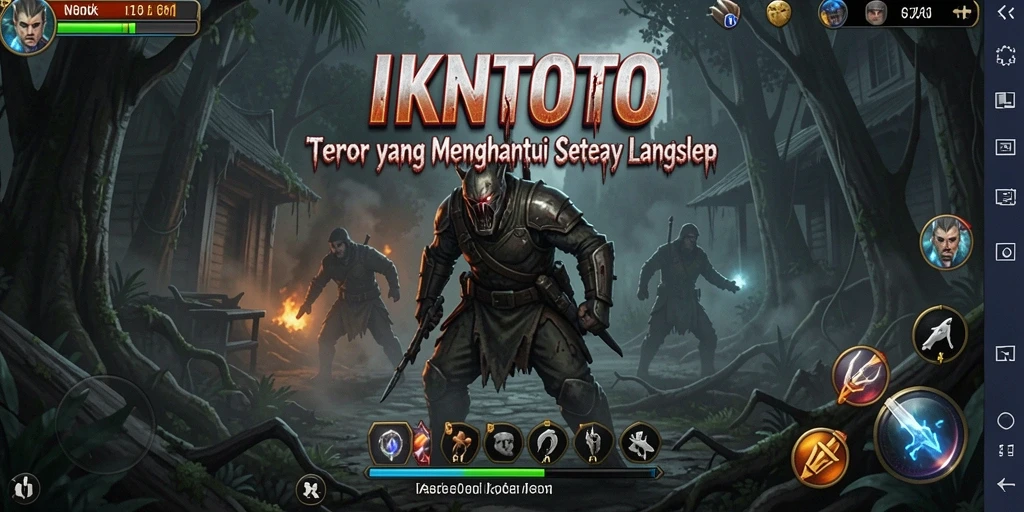 Tangkapan layar gameplay menegangkan dari IKNTOTO dengan suasana horor yang mencengkeram.