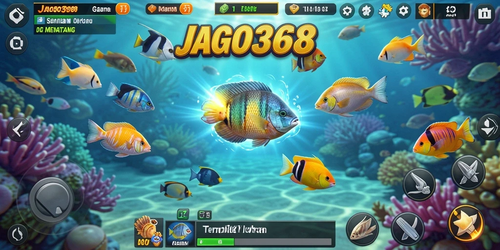 Tampilan gameplay JAGO368 dengan aksi Tembak Ikan yang seru.