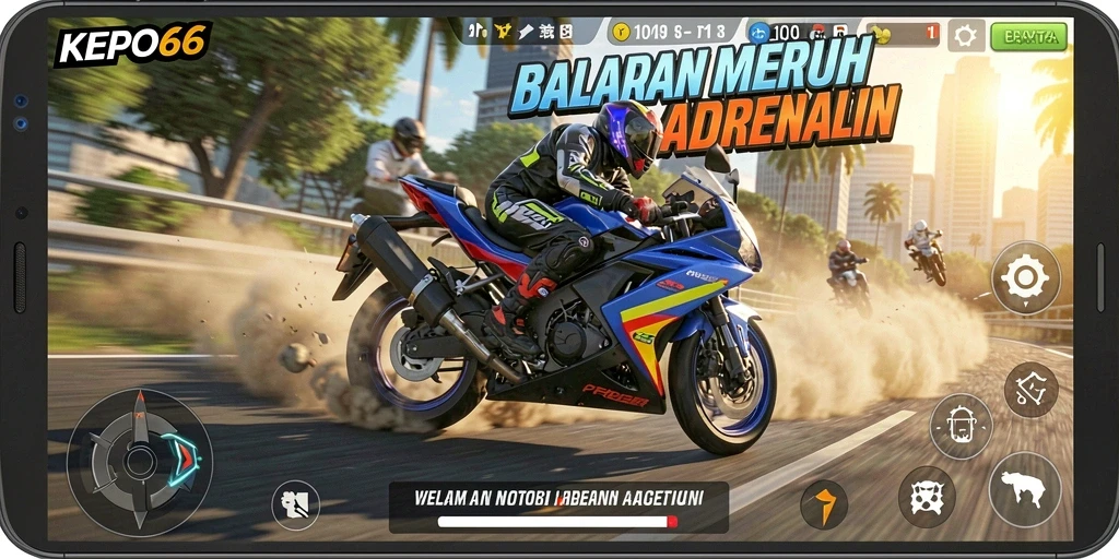 Gameplay seru balapan motor di KEPO66.
