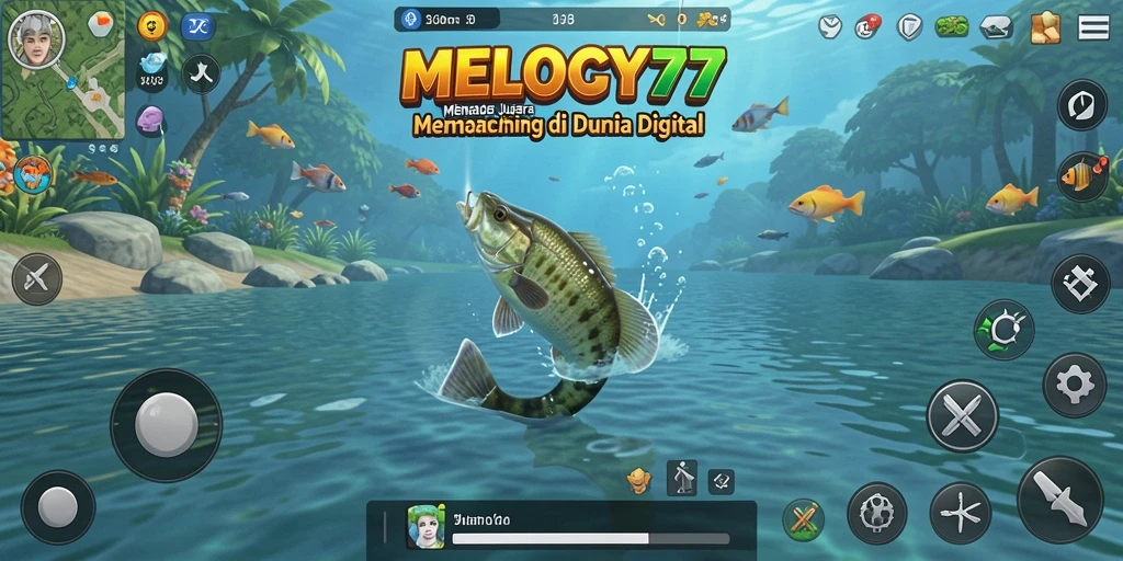 Pengalaman gameplay MELODY77 menunjukkan aksi memancing yang seru.