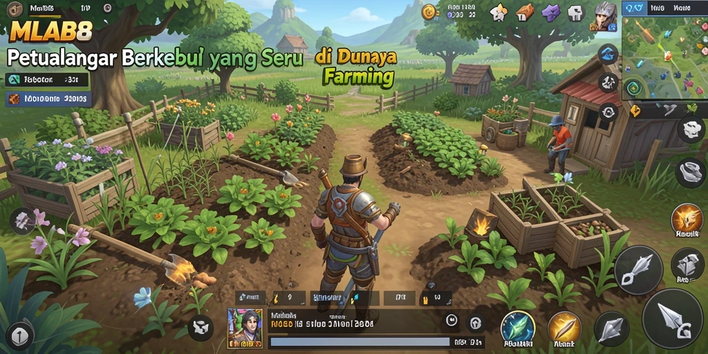 Tampilan gameplay MLBB8 dengan berbagai tanaman dan hewan.