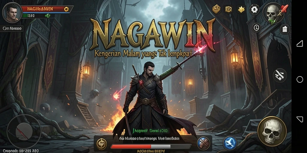Tampilan gameplay NAGAWIN yang menegangkan dan penuh ketakutan.