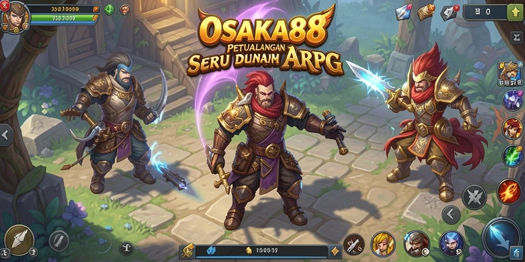 Tampilan seru gameplay OSAKA88 dengan karakter yang bertarung di dunia yang menakjubkan.