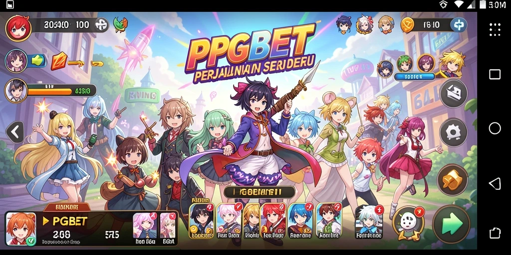 Tampilan gameplay PGBET yang memukau dengan karakter anime.