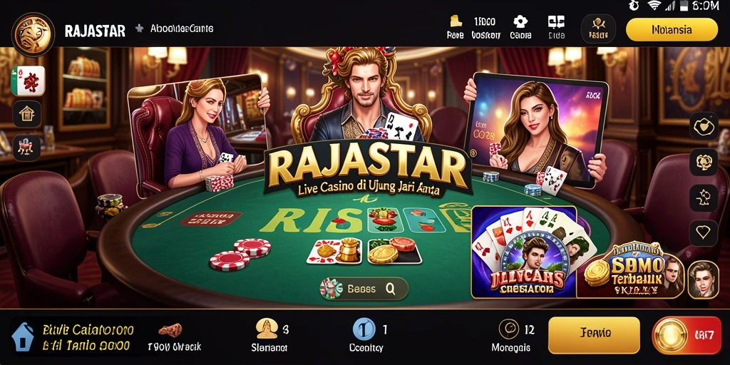 Tampilan gameplay interaktif dan dealer profesional di RAJASTAR.