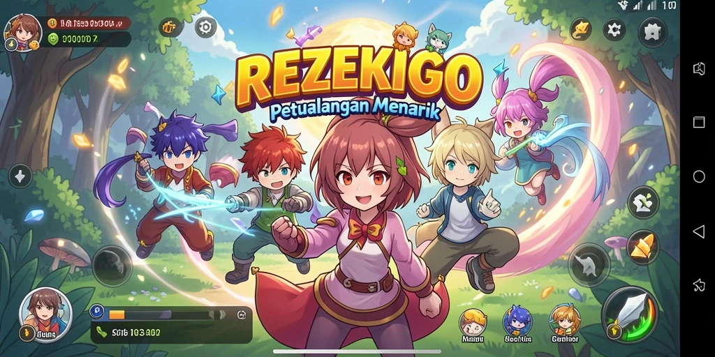 Gameplay seru REZEKIGO dengan karakter anime yang menawan.