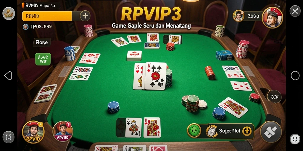 Screenshot utama RPVIP3 menampilkan gameplay seru Gaple.