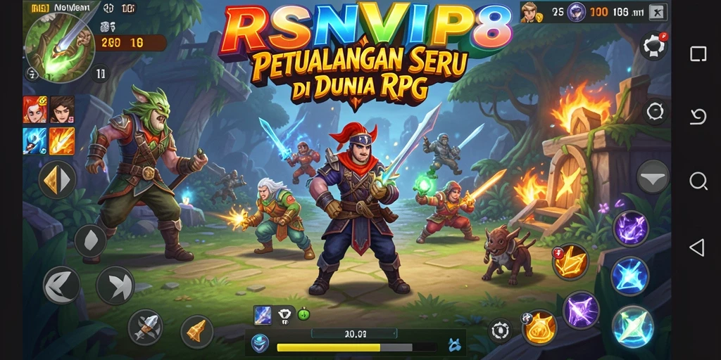 Tampilan screenshot RSNVIP8 menampilkan aksi pertarungan yang epik di dunia RPG.