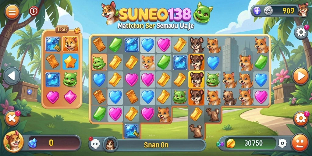 Screenshot gameplay SUNEO138 yang penuh warna dan menantang.