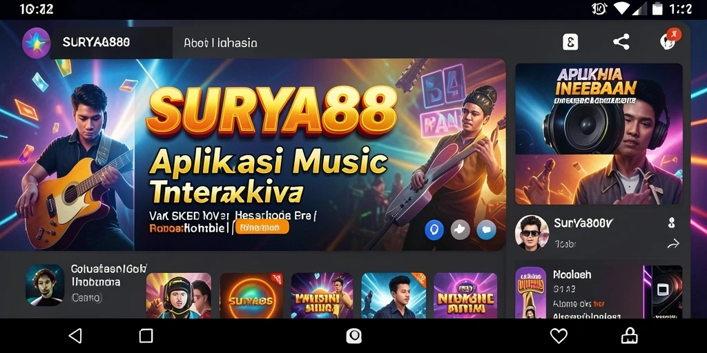 Tampilan gameplay <strong>SURYA88</strong> yang menarik dan interaktif dengan nuansa musik yang ceria.