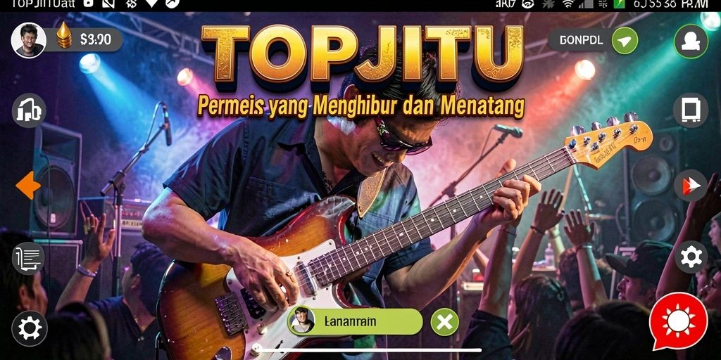 Tampilan screenshot dari gameplay <strong>TOPJITU</strong> yang menampilkan antarmuka permainan musik.